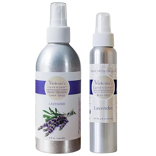 Victoria's Lavender Pillow and Linen Spray Spray (8 onzas) y spray de aromaterapia para el cuerpo, espray natural de recuperación solar después del