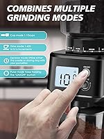 Vista 5 de Homtone Conical Burr Espresso Coffee Grinder, 51 Precise Settings, Electric Mill with Portafilter Holder, 2-12 Cups Adjustable, Anti-static