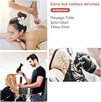 Vista 7 de Silla de tatuaje de masaje esteticista para cliente, 73 pulgadas, multiusos, 3 secciones, plegable, ajustable, para salón de spa, cama facial, mesa