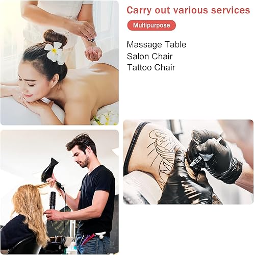 Miniatura 7 de Silla de tatuaje de masaje esteticista para cliente, 73 pulgadas, multiusos, 3 secciones, plegable, ajustable, para salón de spa, cama facial, mesa