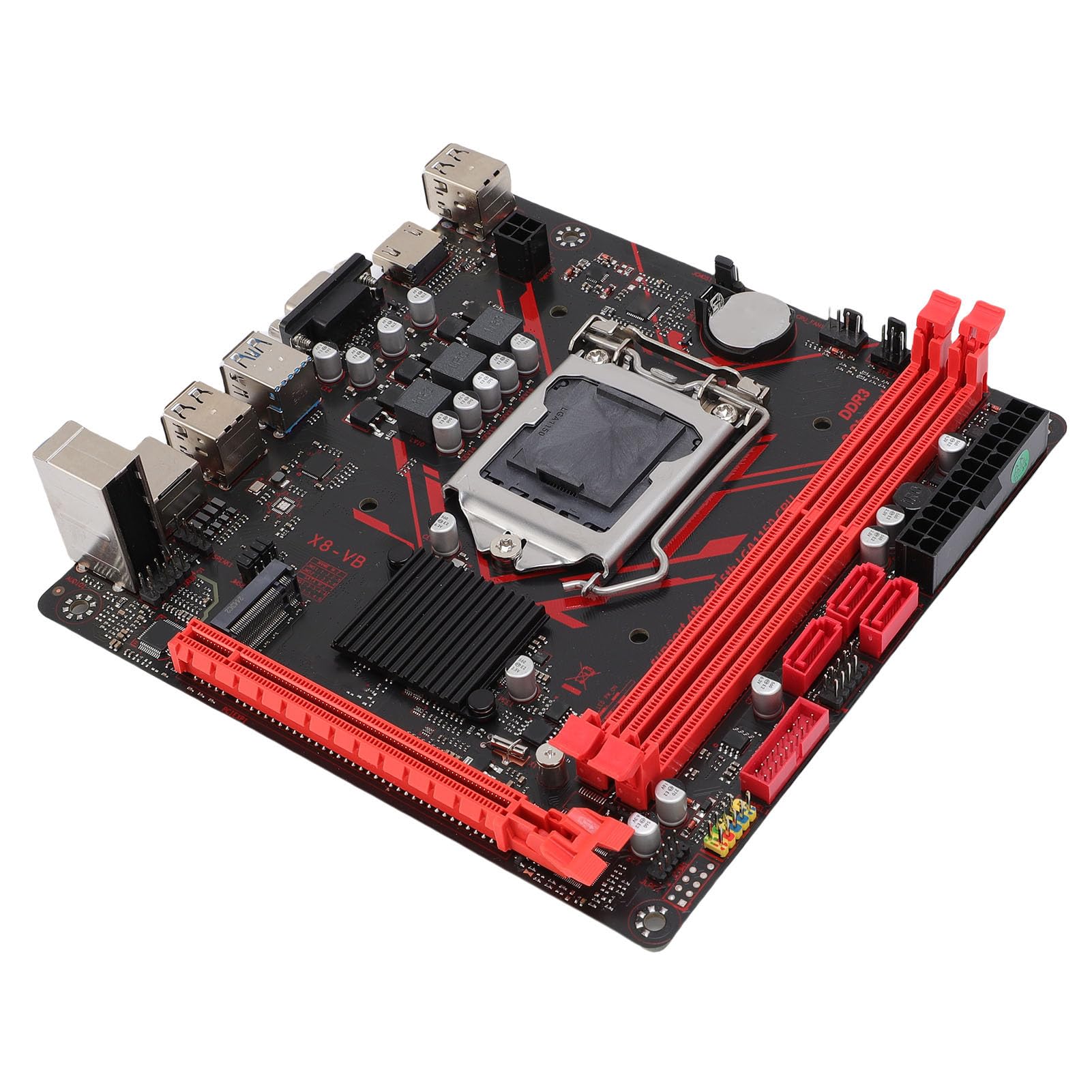 Scheda Madre H81 Micro ITX Scheda Madre Mini ITX LGA1150 DDR3 M.2 NVME per Core I7 I5 I3 E3 con 1080p VGA Doppia Uscita PCIE2.0 X8 (di Rete da 100 Mbps)