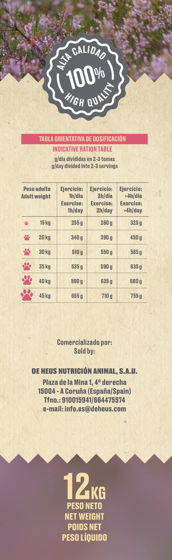 CANUN Pienso para Perros Adultos con Salmón Fresco Sin Cereales Alimento seco para Perros 12 kg Fresh Salmon