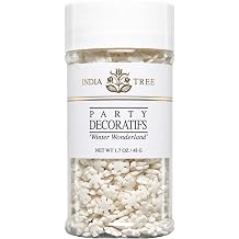 India Tree Winter Wonderland White Snowflake Sprinkles, 1.7 oz Jar 2-Pack | Edible Snowflakes for Holiday & Winter Baking