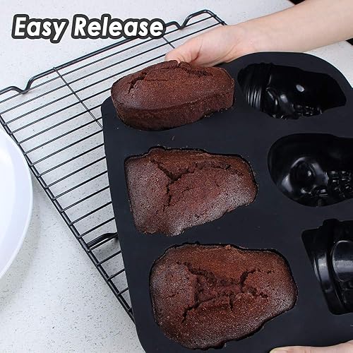 Miniatura 6 de Webake Molde de silicona para tartas de calavera, molde de gelatina de silicona, molde para hornear pizza