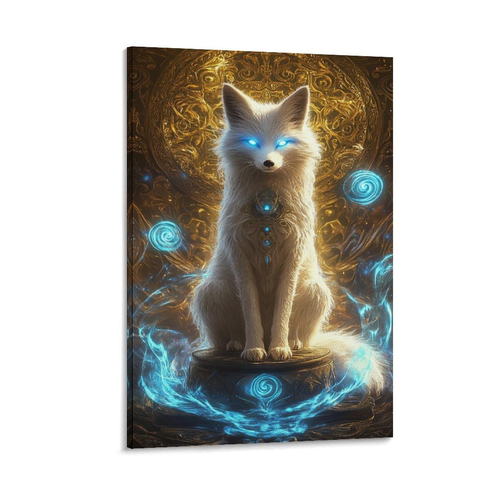 KNZVCXUEH A Fox Spirit Canvas Wall Art Pictures on Canvas Poster Modern Gallery for Bedroom Office jungle animals Prints Easy to Hang 16x24inch(40x60cm)