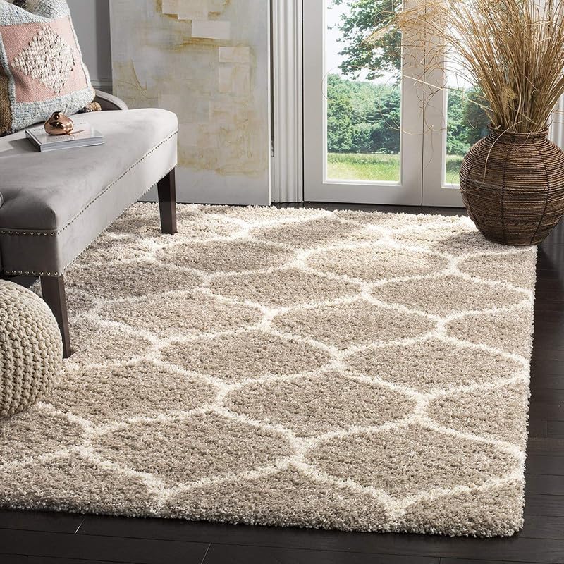 Image of Premium Antiskid Shaggy Carpet /Rug Plain Fur Rectangular Rugs,Soft Microfiber for Bedroom,Living Room,Kids Room,Hall etc (Beige mdr, 4x6 feet)
