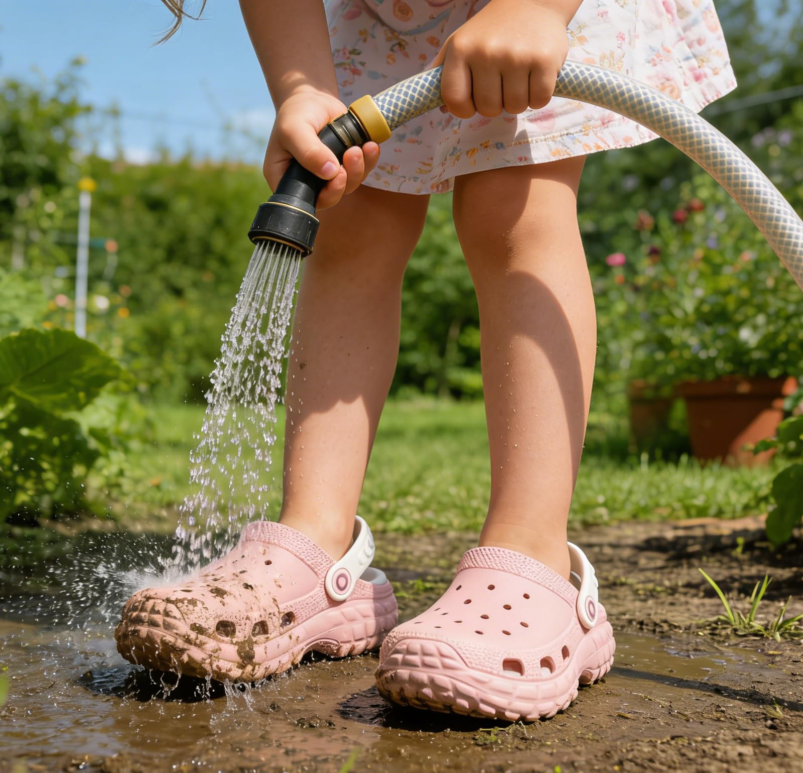 Mixte Enfant Sabots et Mules Semelle Amovible en EVA Léger Imperméable Clogs Chaussures de Jardin Plage avec Bride Réglable pour Garçon et Fille 24-38 EU