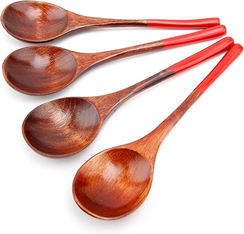 Cucharas de madera para cocinar, cucharas de sopa de madera para comer, mezclar, agitar la cocina, cucharas de madera natural, cuchara de mesa de