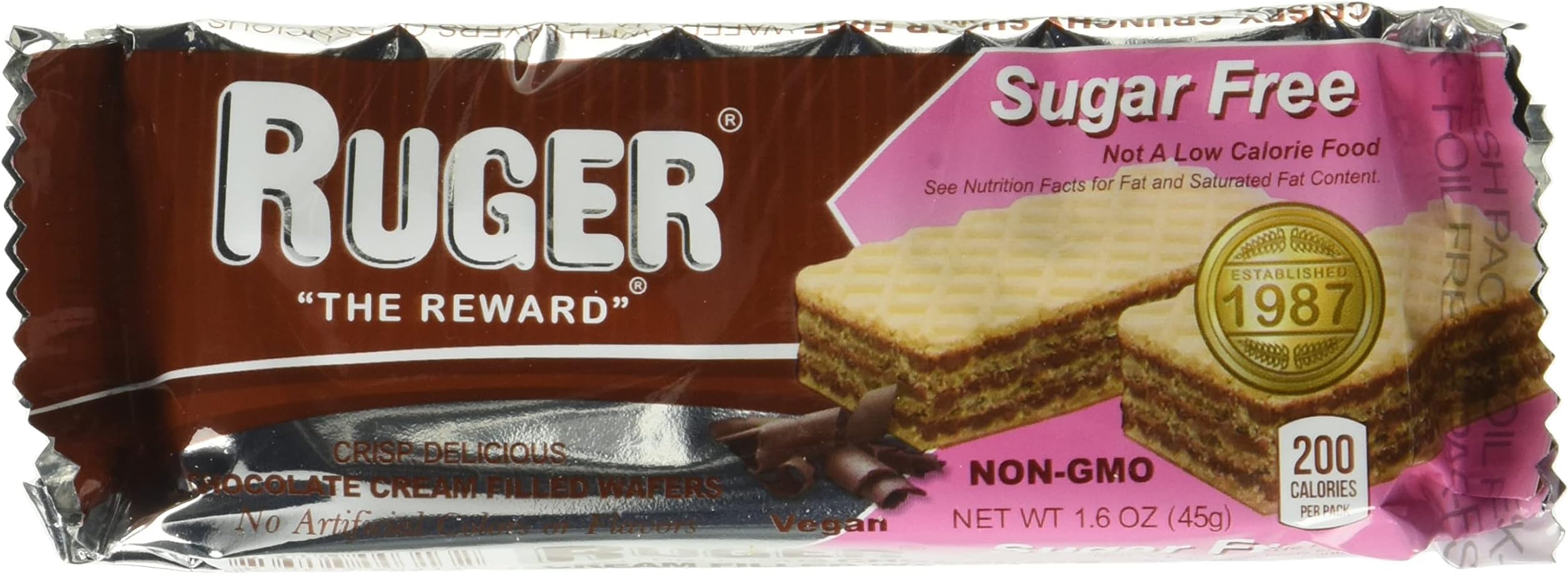 Chocolate Wafers, Sugar Free, Vegan, 1.6 Ounce (Pack of 12)