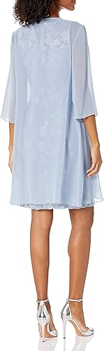 Miniatura 5 de Alex Evenings - Vestido corto bordado para mujer con chaqueta de ilusión