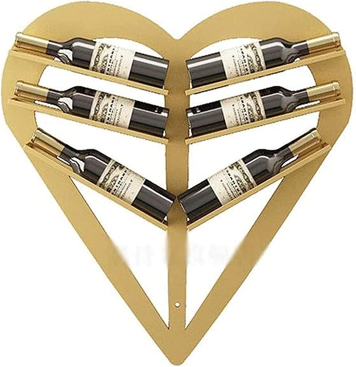 Wine Rack Wall Wrought Iron Fashion Creative Heart Love Wine Holder Home Wedding Decorations Valentine’s Gift Wine Shelf Wine Rack (Color : A-White)