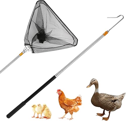 Kit de herramientas escalable para atrapar pollos y patas, red para atrapar pollos pequeños animales para atrapar peces, aves de corral al aire libre