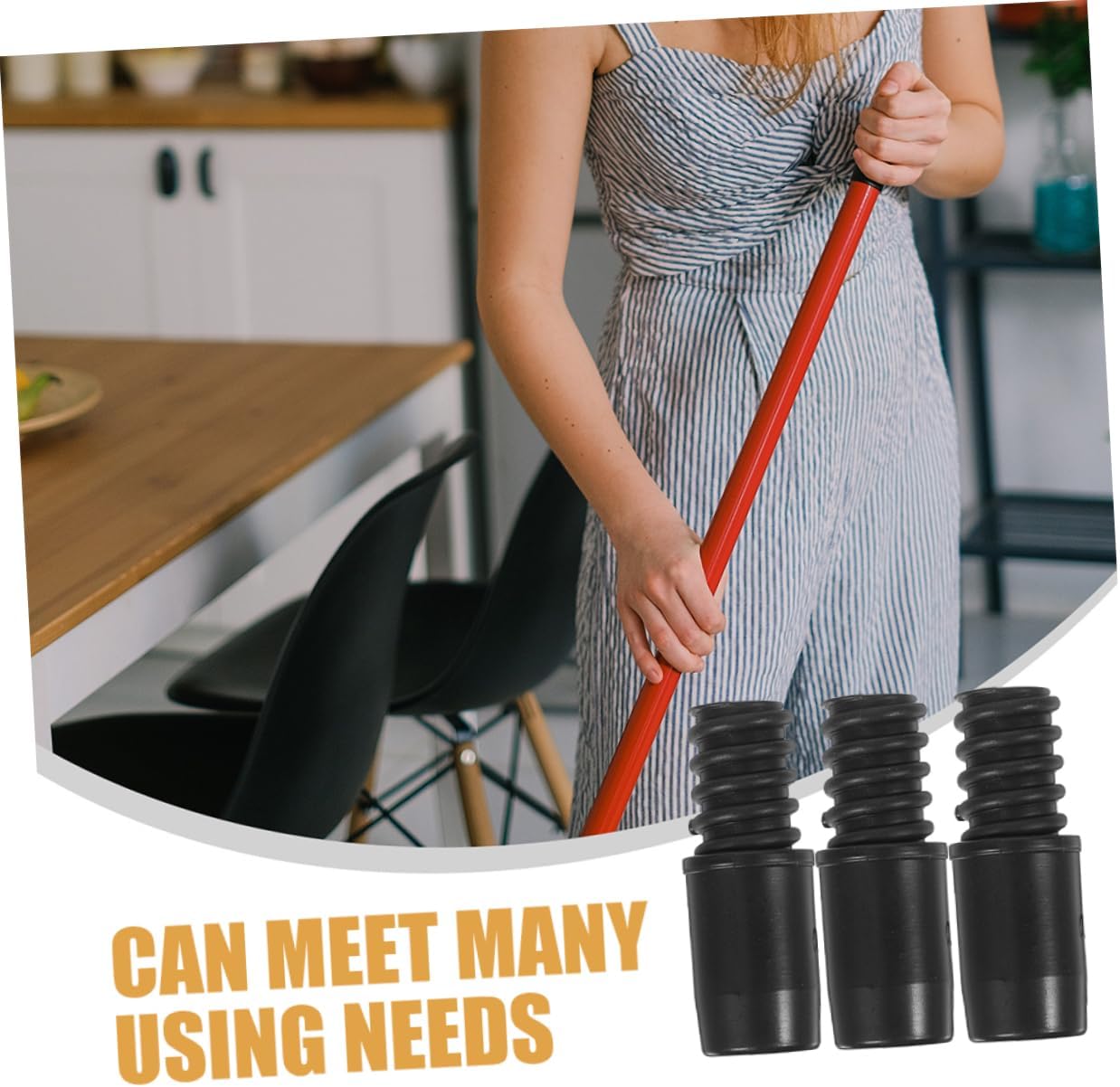 PRETYZOOM 12pcs Threaded Tip Replacement for Broom Handles Tips for Extension Poles for Household and Commercial Cleaning