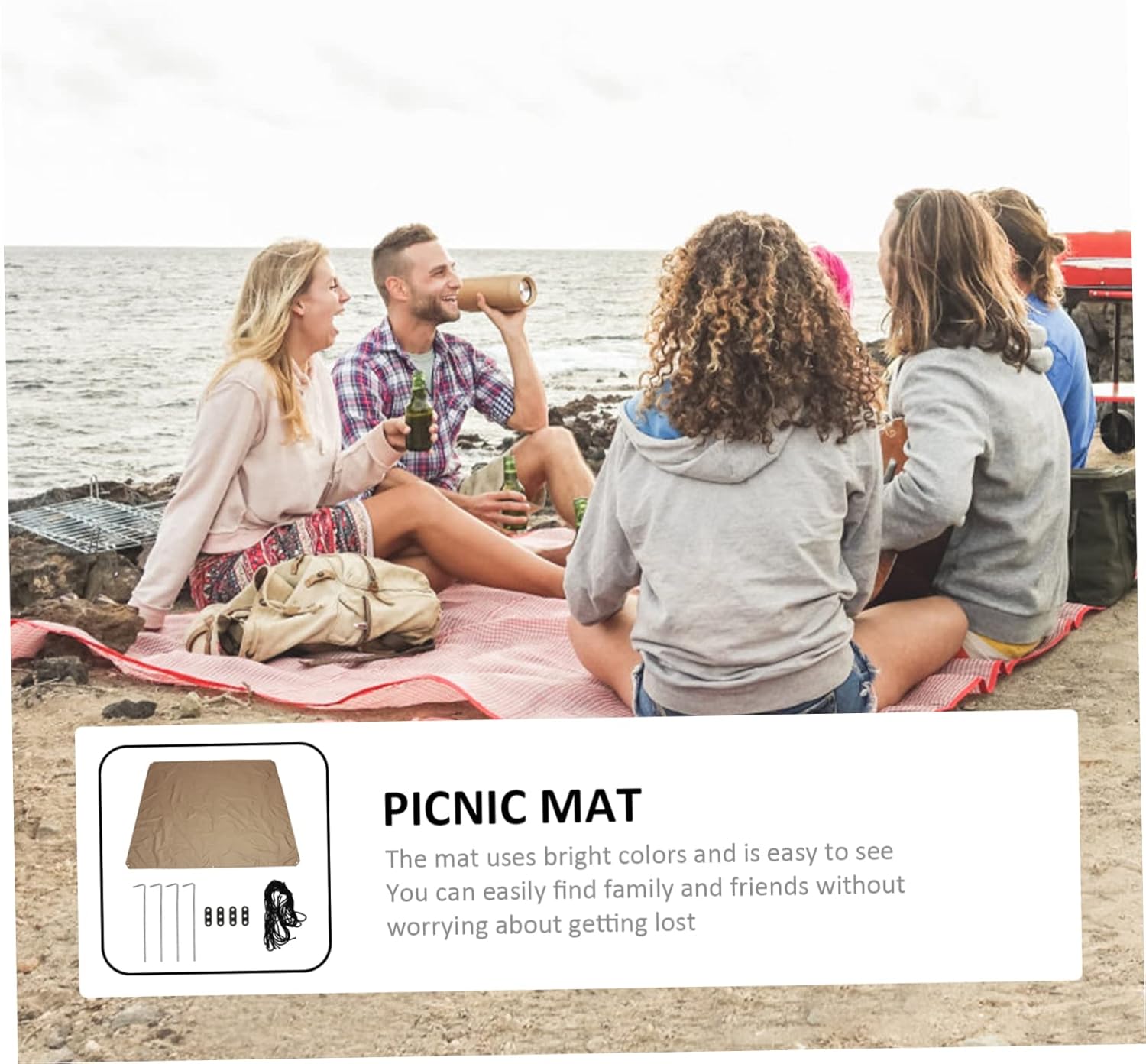 2 Sets Picnic Mat Waterproof Heavy Duty Camping Blanket Uv Protected Easy Camping Outdoor Activities
