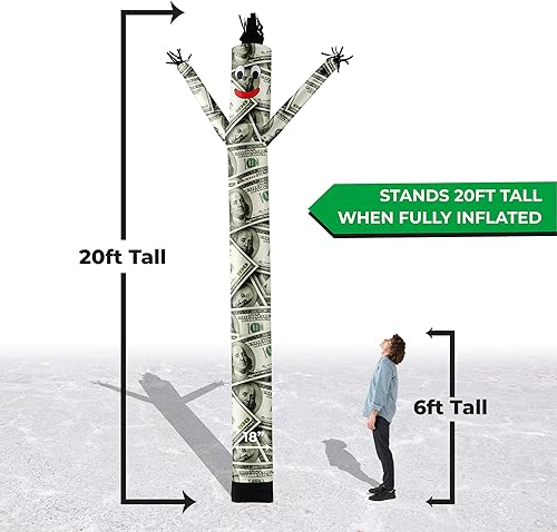 Miniatura 8 de LookOurWay Air Dancers Inflatable Tube Man Attachment - 20 Feet Tall Wacky Waving Inflatable Dancing Tube Guy for Business Promotion (Blower Not