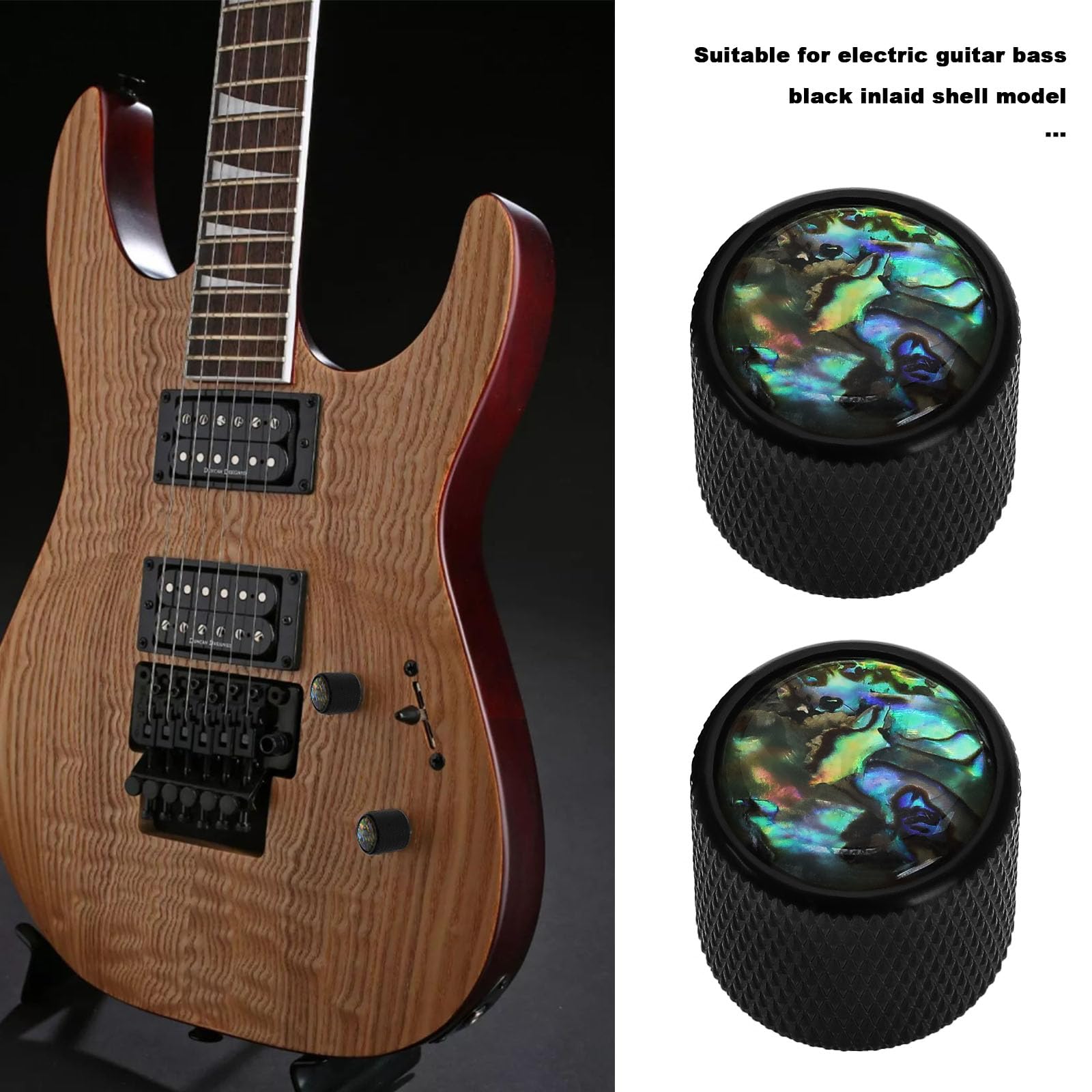 Lot De 2 Boutons Dorés Pour Guitare Telecaster - Métal Avec Dessus En Ormeau, Tige 6mm - Compatible Pots Métriques