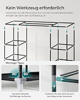 SONGMICS szövetgardrób ruhaállvánnyal és polcokkal, 150x45x175 cm, fekete 9