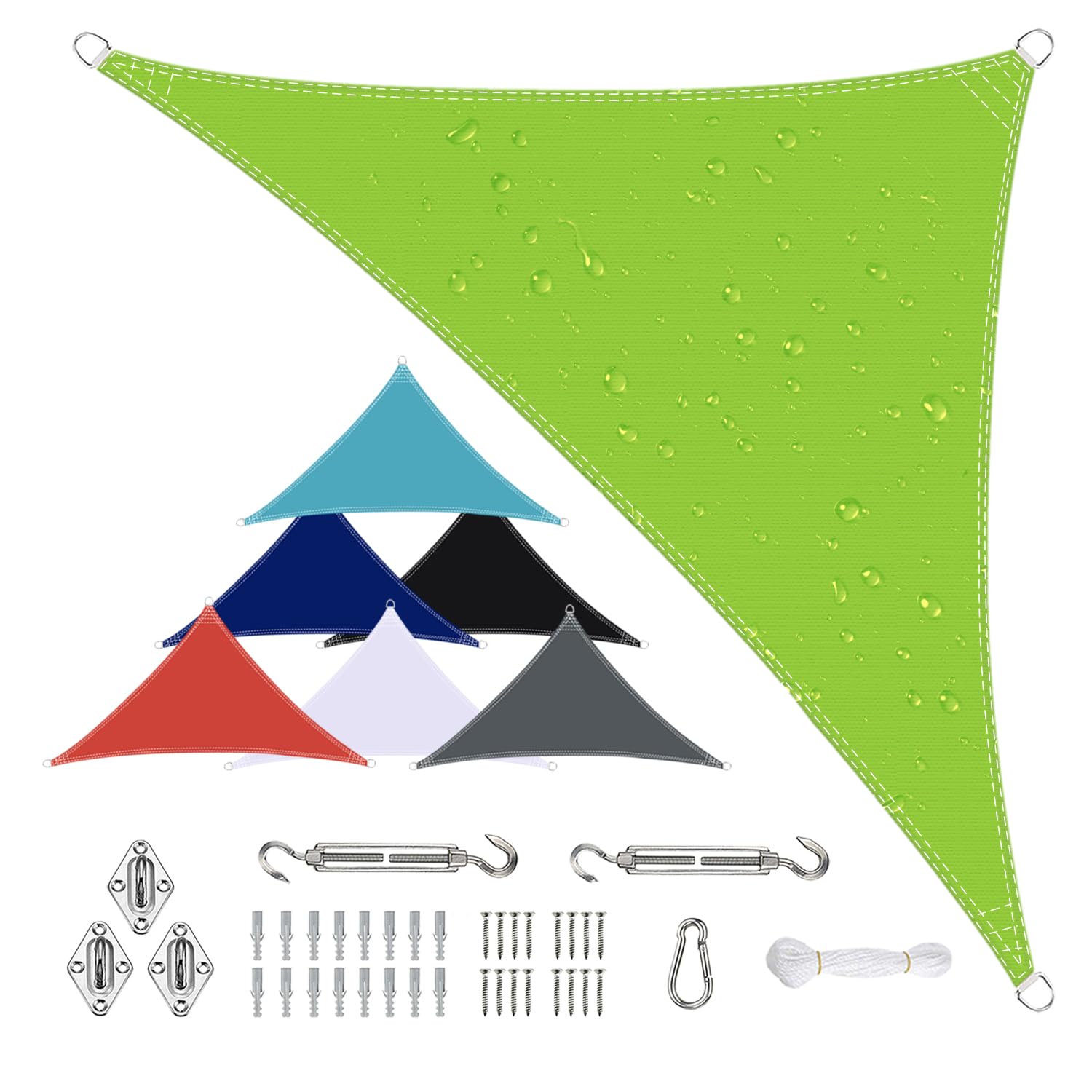 Sichtschutz Sun Shade Sail Canopy 4x4x4M, Shade Fabric, 90% UV Protection, Fabric Durable, for Outdoor, Garden, Patio, Party - green — image 1