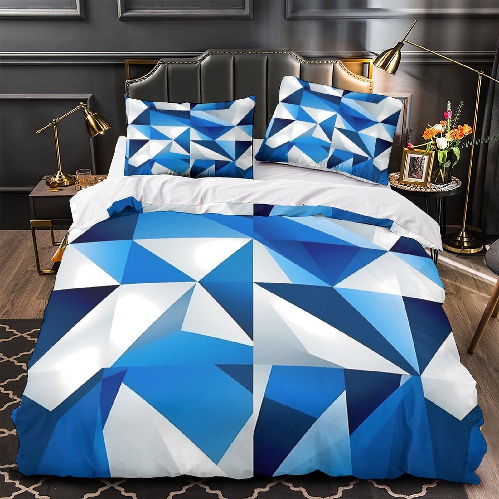 Housse de couette 260x220 anti-froissement lune de sang avec fermeture éclair