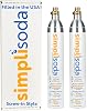 60L CO2 Canister Cylinders - Compatible wSodastream BLUE Screw-In Only, Ninja Thirsti, Philips, and More - Threaded Style Soda Streaming Machine CO2 Tanks Gas Refill, | 14.5 oz, Set of 2