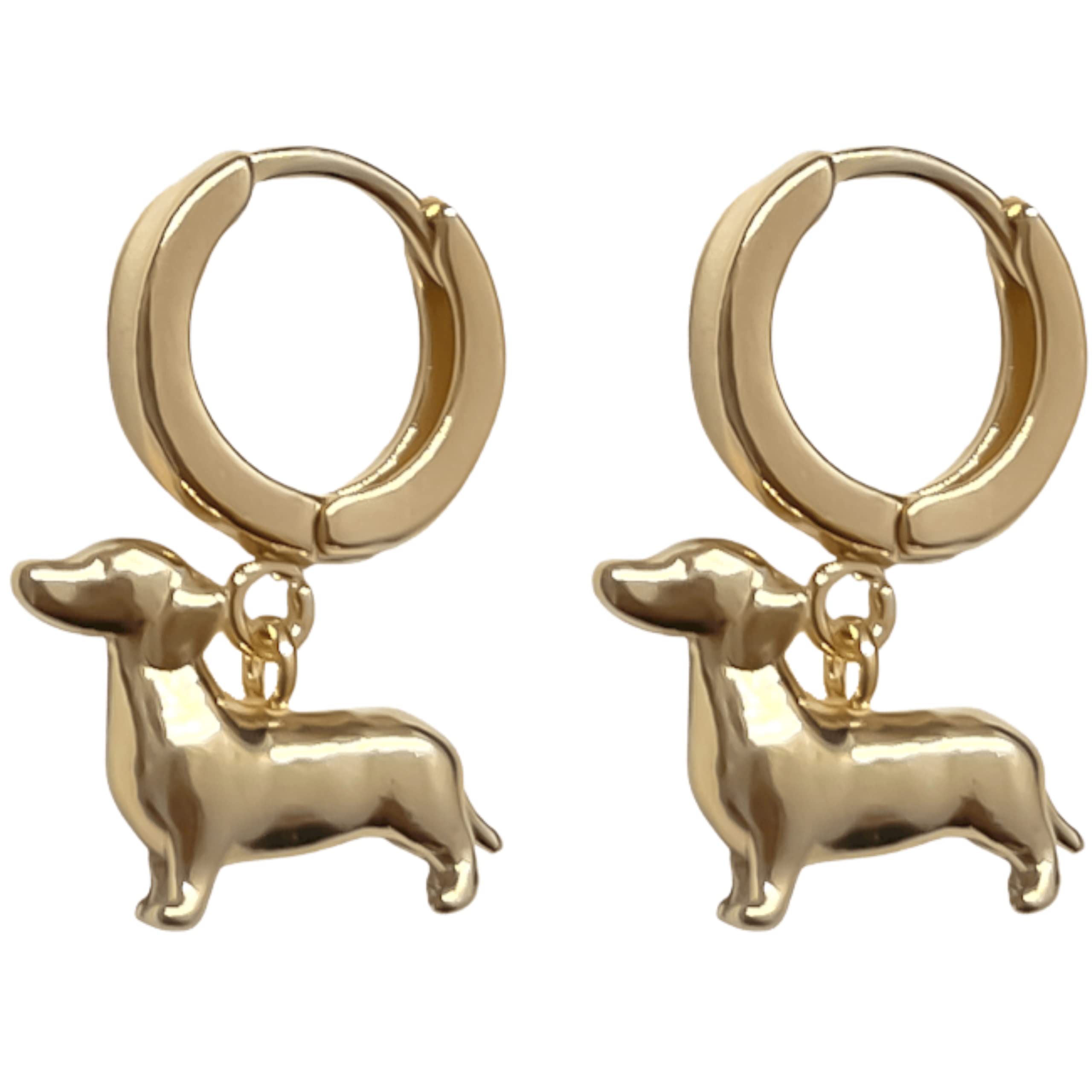 Dackel Creolen Dachshund Schmuck aus Sterling Silber für Hundebesitzer Geschenk