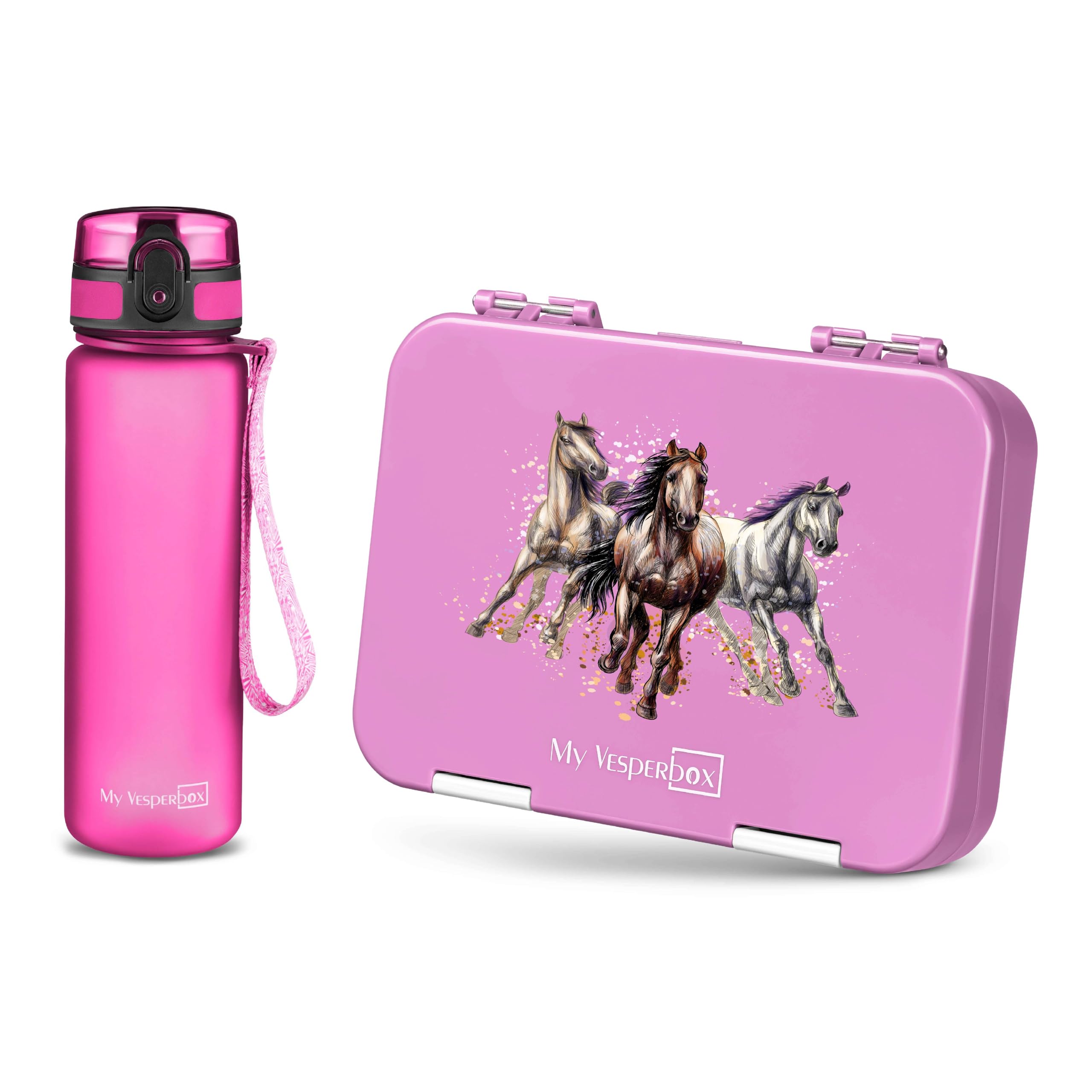 My Vesperbox - Len - Set – Brotdose & 500ml Trinkflasche für Kinder – auslaufsicher & BPA-frei – Lunchbox für Schule & Kindergarten - Bento Box Set