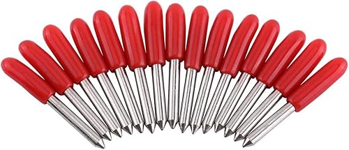 Miniatura 9 de Cuchillas de corte de trazador, 15 Uds. 45  Roland, cuchillo de repuesto de letras de carburo cementado para cortador de trazador con tapa roja