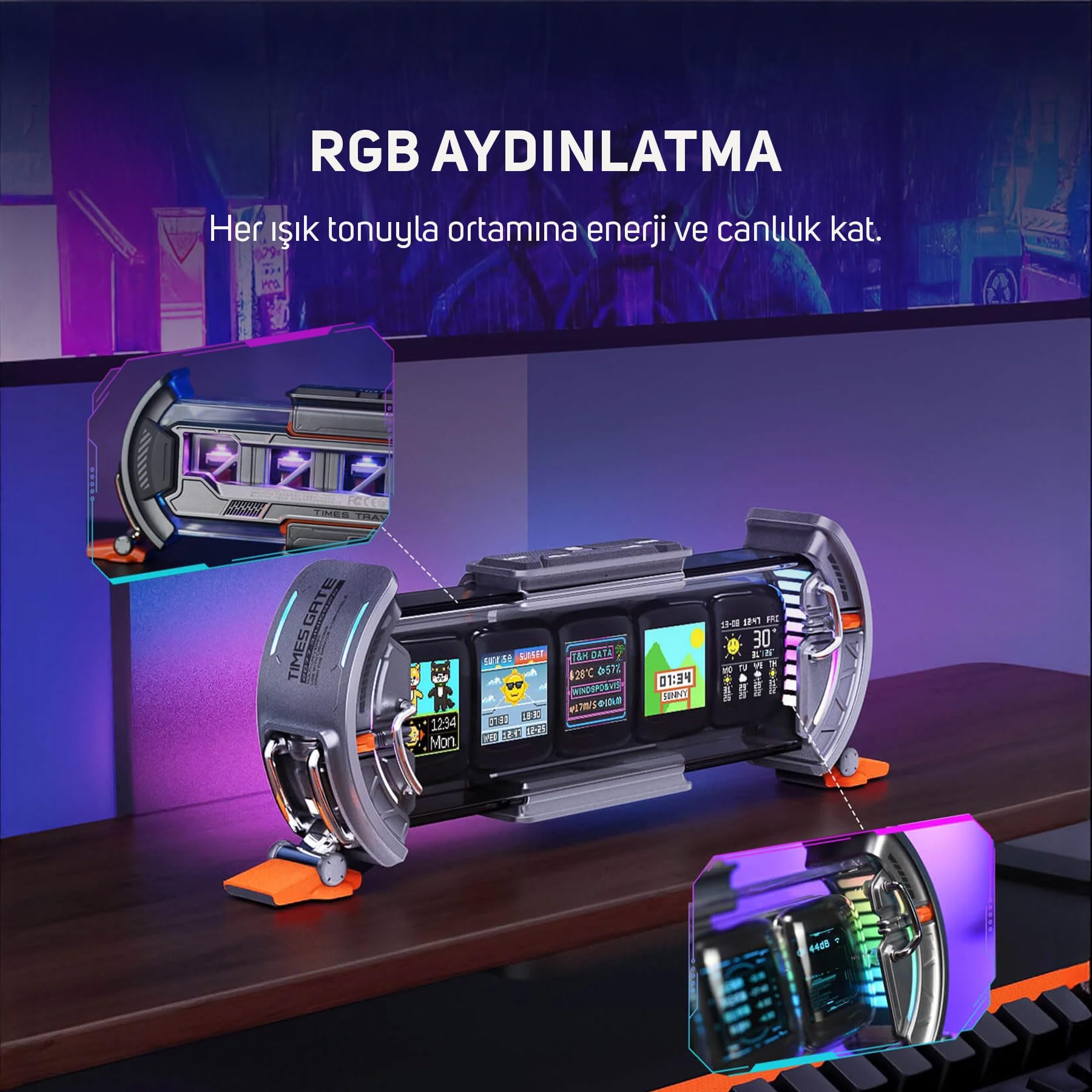 Divoom Times Gate Pixel Art Bilgilendirici Ekran, WIFI 5 adet 128