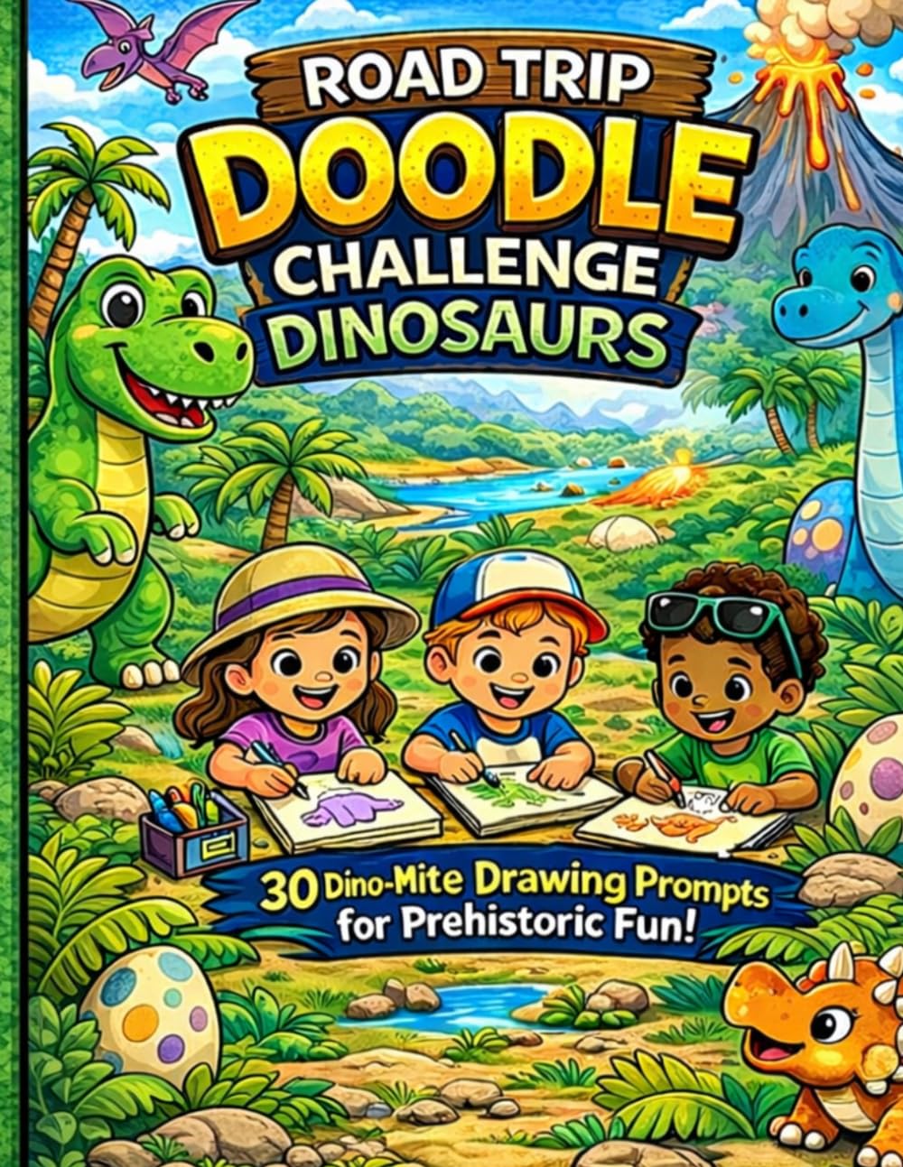Road Trip Doodle Challenge Dinosaurs (Road Trip Doodle Challenge for Kids)