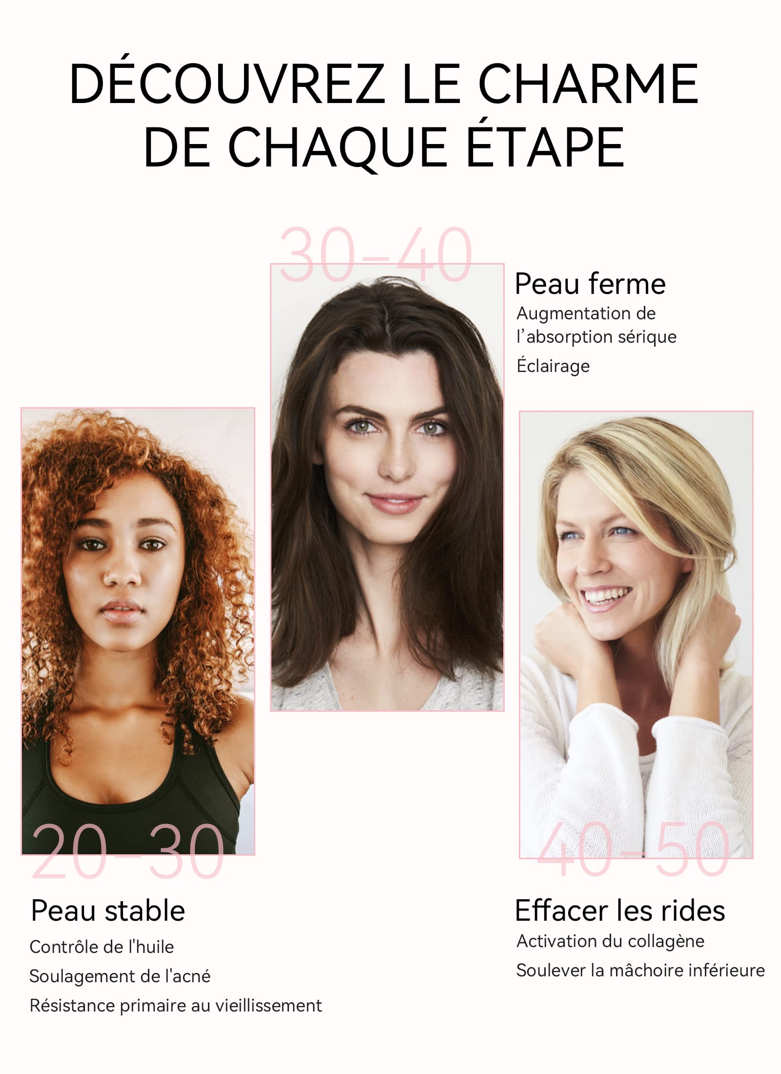 ANLAN Appareil Anti Rides, 5 en 1 Dispositif de Beauté anti-âge, Appareil pour Soin Visage, Nettoyage en Profondeur, Lifting Visage, avec Tampons Démaquillants