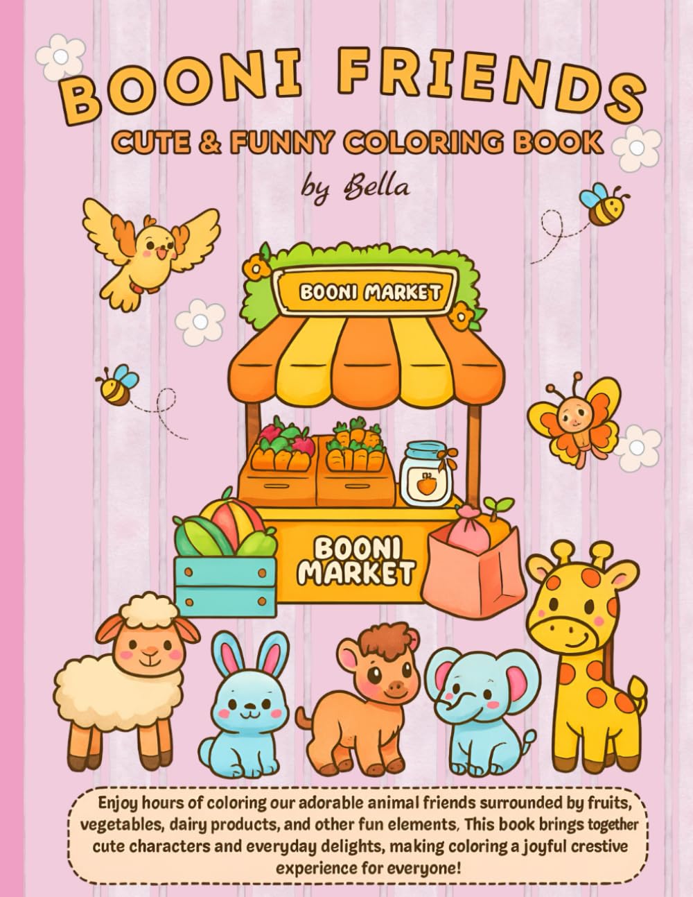 Booni friends: Cute and adorable, stress relief animals enjoying with fruits, veggies & dairy fun