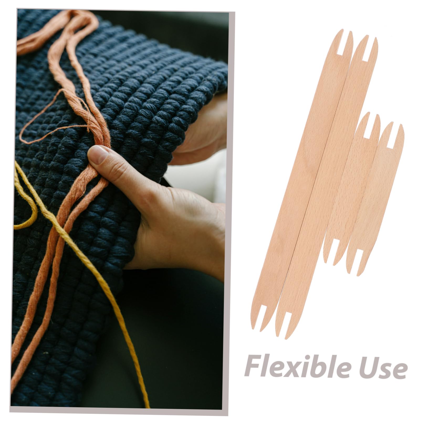 5 Sätze Webschiffchen Webschiffchen Wandteppich Knit Set Webstuhl Crochet Hooks Gebogene Nähnadeln Polsterung Schiffchen Weben Werkzeug Weberei Weben Strickshuttle Holz 4 Stück * 5
