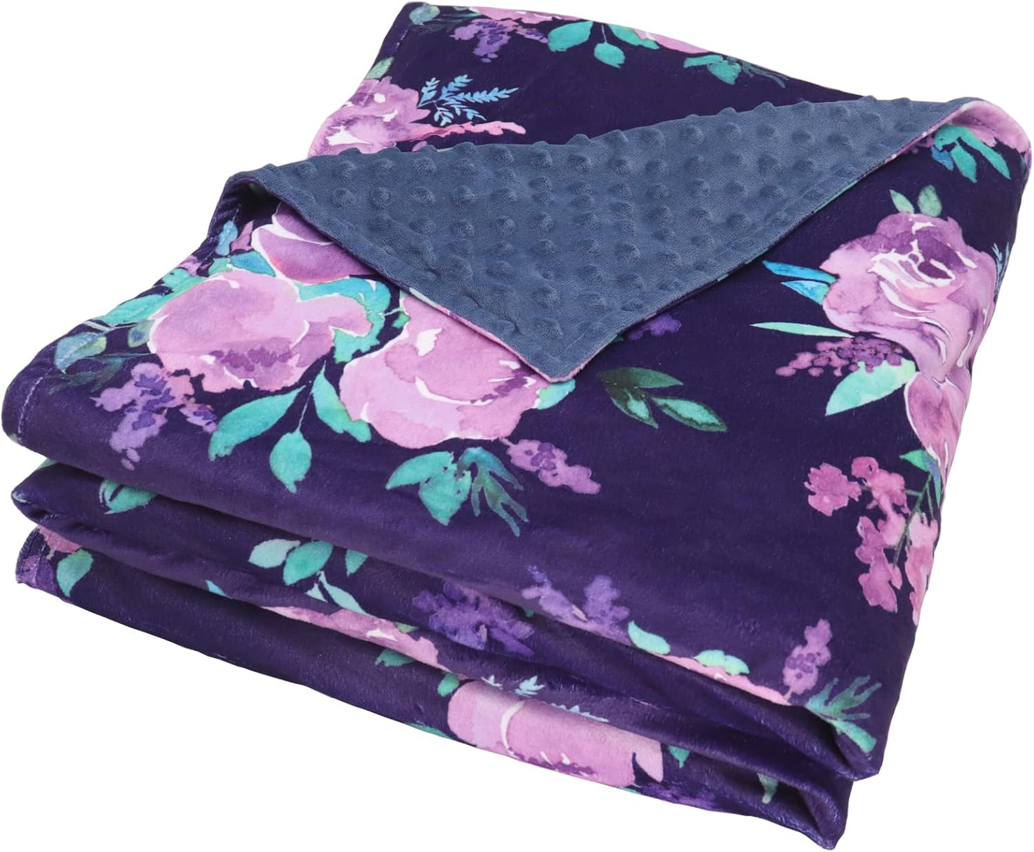 TANOFAR Toddler Blanket Purple Floral Fleece Baby Blankets for Grils Double Layer Crib Blanket 50 x 60 Inch Watercolor Flower - Image 6