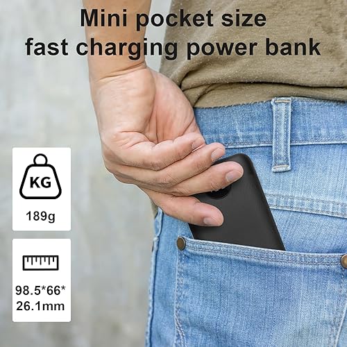 Miniatura 6 de Mini batería de 5 V 2 A para chaleco calentado, banco de energía ligero de 10000 mAh para asiento con calefacción, manta térmica, ropa térmica,