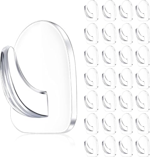Jetec 60 ganchos adhesivos transparentes, ganchos de pared transparentes para colgar ventanas de Navidad, ganchos adhesivos para colgar con adhesivo