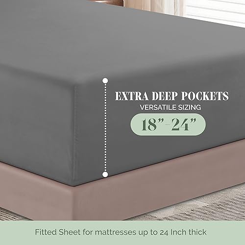 Vista 298 de Elegant Comfort - Juego de sábanas de 3 piezas de lujo de 1500 hilos, calidad egipcia, Microfibra, Blanco, Completo