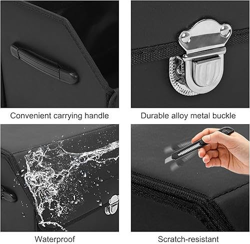 Miniatura 4 de KAFLLA Organizador de maletero para automóvil, organizador de maletero de cuero para SUV, organizador de maletero de automóvil de 30 pulgadas para