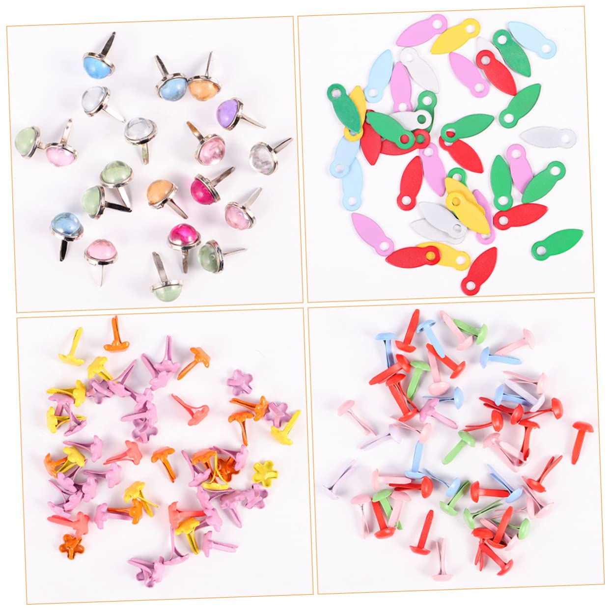 SHINEOFI 2 Ensembles Clous en Métal en Forme De Champignon pour Scrapbooking Attaches Loisirs Créatifs pour Enfants Attaches Colorées Petites Attaches 2 boîtes*2