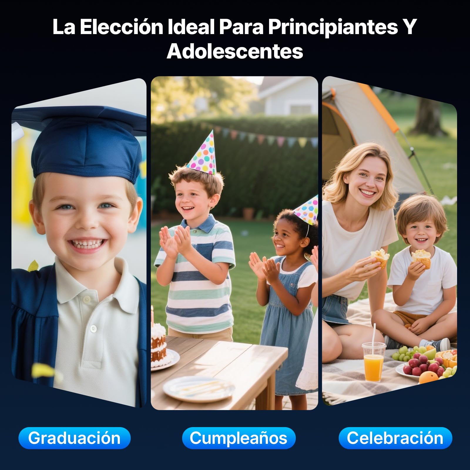 Cámara Digital Compacta Cámara de Fotos Digital 44MP 1080P con Pantalla IPS de 2,4”, Zoom Digital 16X, Antivibración, Tarjeta 32GB, 2 Baterías para Adolescentes Niños, Niñas Negro