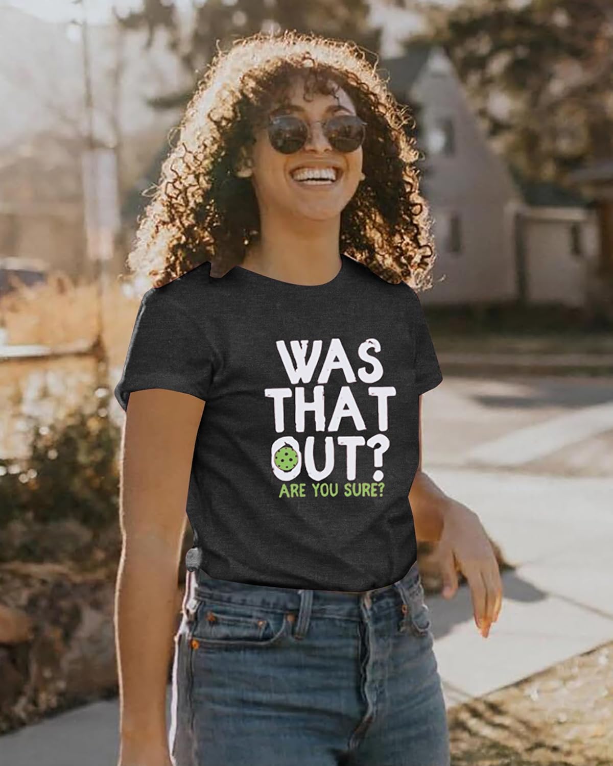 Pickleball Shirts for Women Pickleball Graphic T-Shirt was That Out Letter Print Shirt Summer Short Sleeve Tee Tops - Image 4