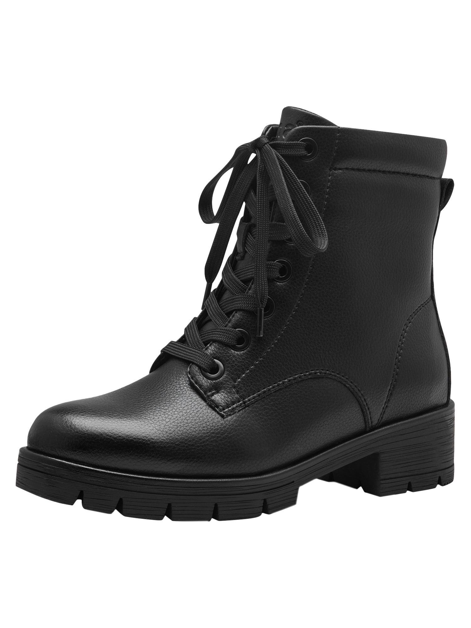 Jana Women’s Lace-Up Ankle Boots with Zip Vegan, Black, 4 UK