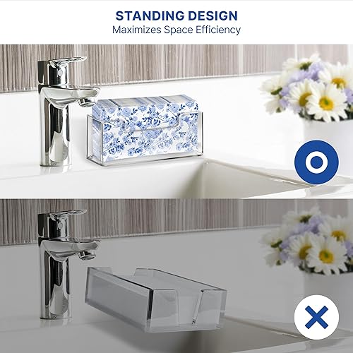 Miniatura 2 de Toallero de acrílico para baño  Soporte para toallas de mano desechable transparente, soporte vertical para servilletas para baño y cocina, bandeja