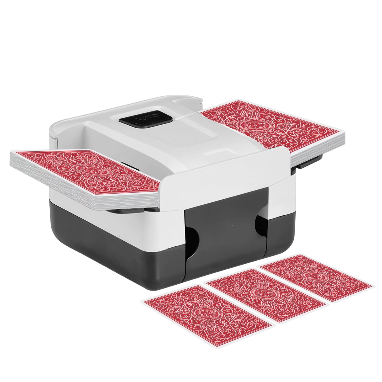 Automatischer Poker Kartenmischer, Wiederaufladbare Elektrische Kartenmischmaschine für 1-2 Decks, Tragbare One-Press für Home Party Club Kartenspiel