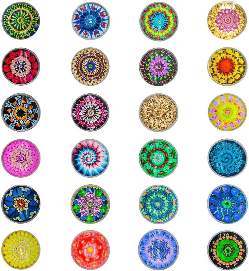 DIYSELF 24Pack Glass Fridge Magnets Refrigerator Magnets Office Magnets Small Magnets Colorful Decoration Magnets for Whiteboard