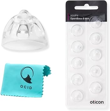 Oticon miniFit 8mm OpenBass Domes - 1 Pack 10 Count | OCID