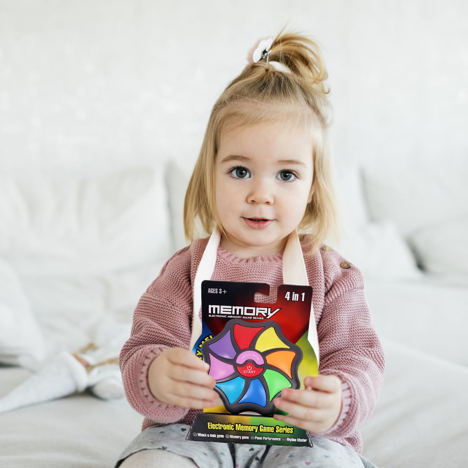 Juego de entrenamiento de memoria, juego de memoria electrónica para niños, juego de reacción multijugador con luces y sonidos, para entrenar el cerebro y las reacciones de los dedos, regalos para