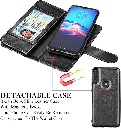 Miniatura 4 de Funda para Moto E 2020, para Motorola E 2020, Takfox de piel sintética con tarjetero de crédito 9 ranuras para tarjetas cierre magnético soporte