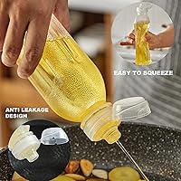 Vista 2 de WAYDA Botellas exprimibles para condimentos, paquete de 6 botellas exprimibles para salsas, recipiente de aderezo de ensalada de ketchup, botellas