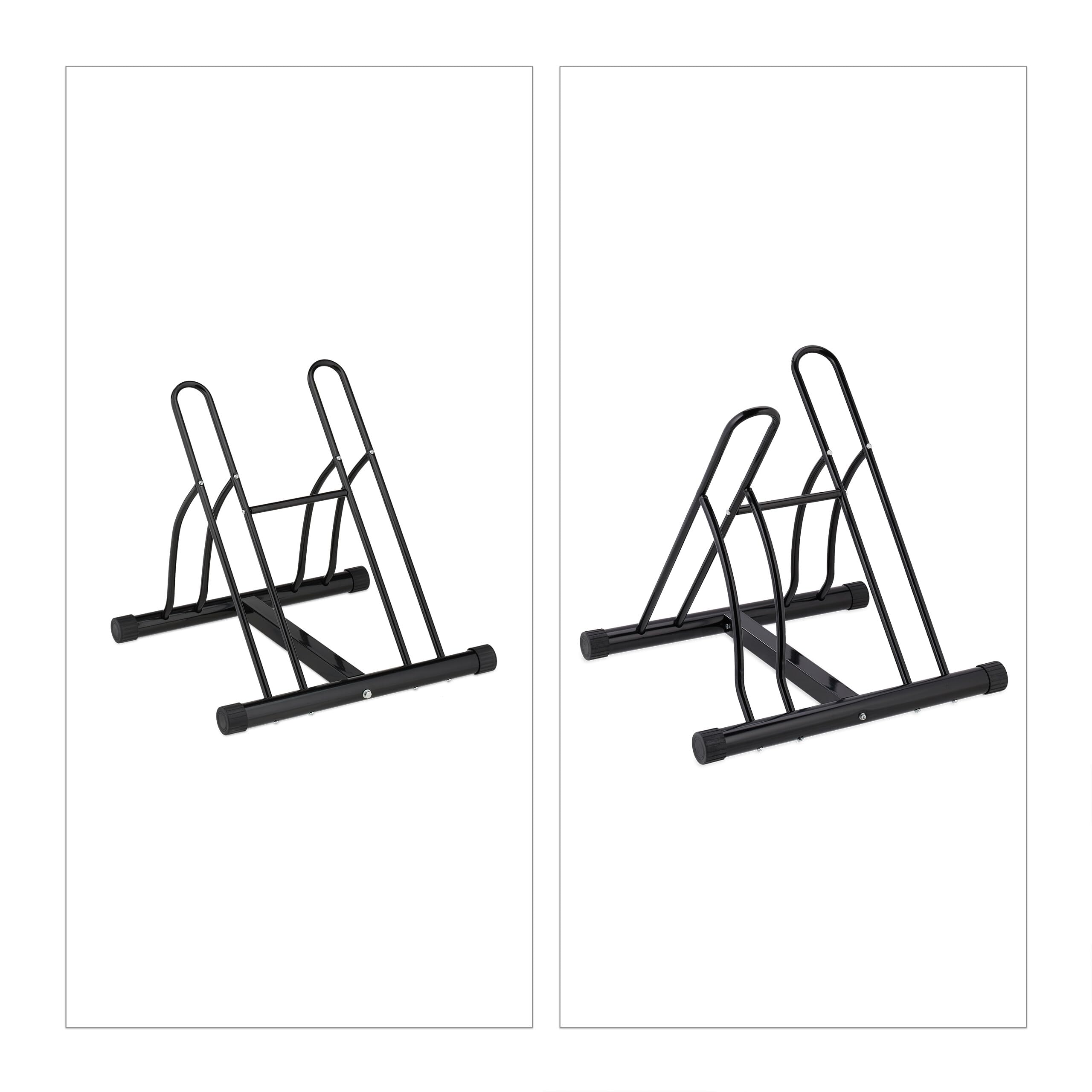 Relaxdays Soporte Bicicletas para Interior, para 2 Bicis, Neumáticos hasta 60 mm, Acero, 57 x 60,5 x 55 cm, Negro