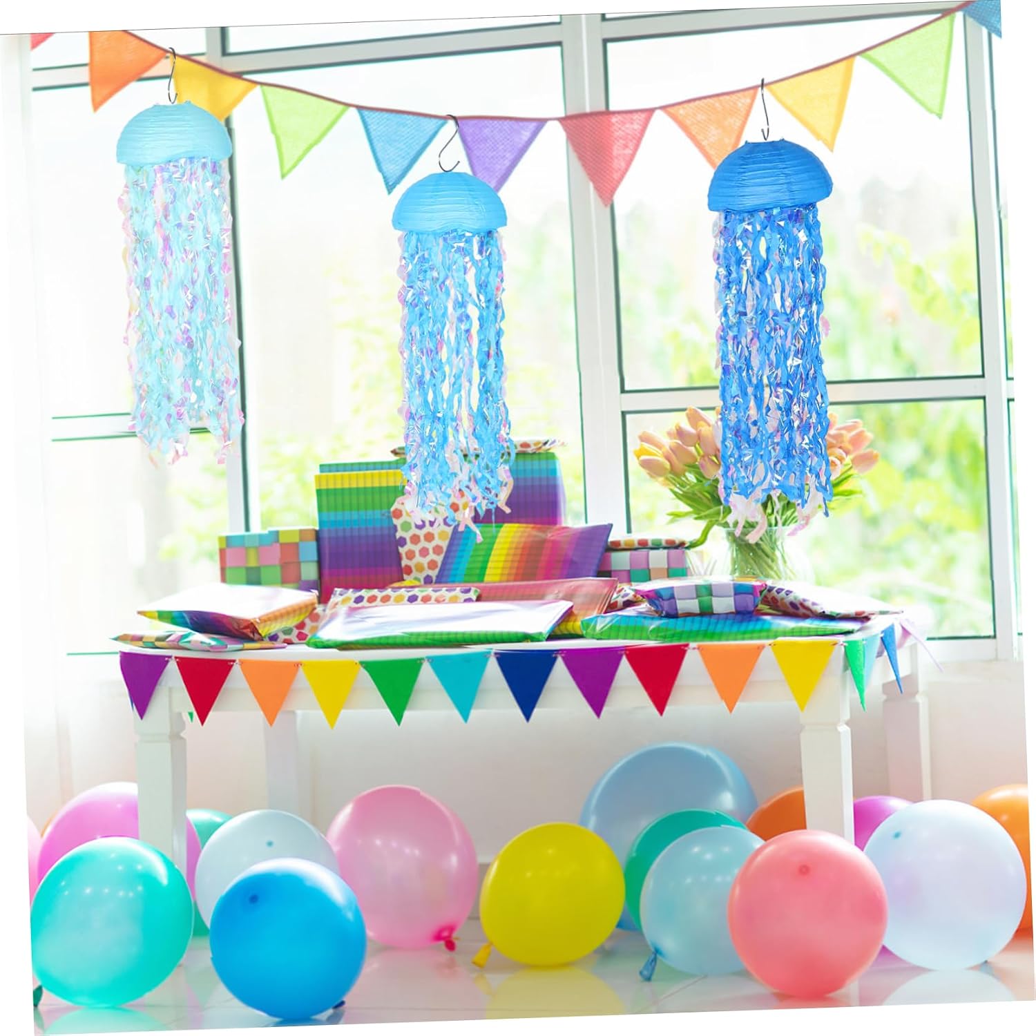 6pcs Gradient Jellyfish Lanterns for Under The Sea Decorations Mermaid Theme Party Supplies Ocean Birthday and Shower Decor Lighting for Unique Celebrations